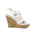 thumbnail image 3 of BLISSFUL STEP Chaussures pour Femmes à Bout Ouvert à Plateforme Talon Lacets Sandales Compensées Blanc Violet 8, 3 of 7