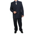 thumbnail image 2 of Mens Two Piece Double Breasted Modern Fit Italian Styled Dress Suit Set | Black Charcoalgrey Chocolate Grey Navy White, 2 of 4