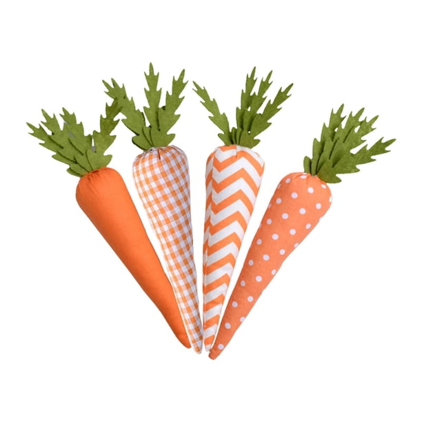 4 adornos de zanahoria de Pascua con bandeja escalonada, decoración ligera, regalo de cumpleaños de Pascua Serie naranja