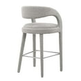thumbnail image 4 of Modway Pinnacle Boucle Upholstered Bar Stool Set of Two in Taupe Silver, 4 of 10