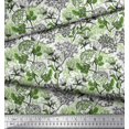 thumbnail image 2 of Soimoi Green Rayon Fabric Leaves & Peony Floral Printed Fabric 1 Yard 56 Inch Wide, 2 of 3