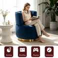 thumbnail image 6 of MOONMISS 360° Swivel Barrel Accent Chairs, Round Armchairs with Wide Upholstered, for Living Room, Bedroom, Navy, 6 of 8