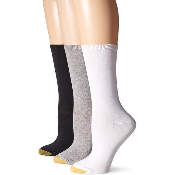 Women's GOLDTOE® 3-Pack Castaway Crew Socks Color: Gray Marl Size: N/A