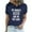 Navy, variant on ICHUANYI Women's Casual Stylish Soild Color Short Sleeve Tops Letter Print T-shirt Blouse Cloth New Trending