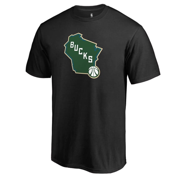 Men's Black Milwaukee Bucks Alternate Logo T-Shirt