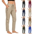 thumbnail image 2 of Yuanlook Women's Quick-Dry Hiking Pants, Elastic Waist Trousers with Zipper Pockets & Drawstring, S-XXXL, 2 of 9