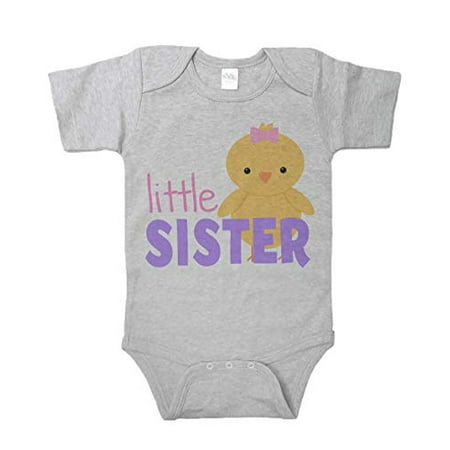 

7 ate 9 Apparel Baby Girls Little Sister Easter Onepiece Pink and Yellow