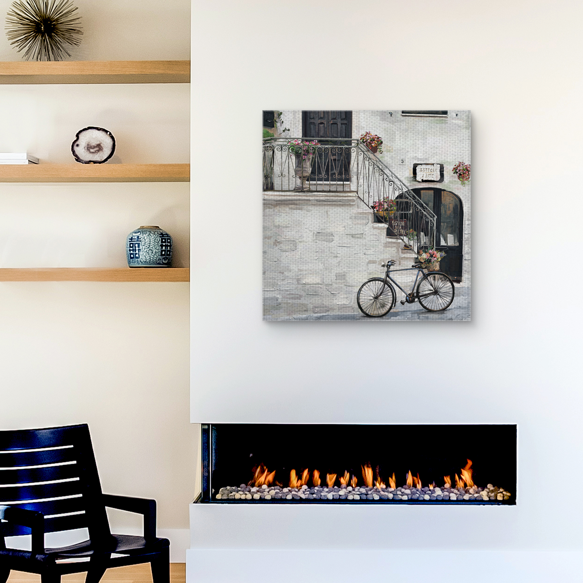 Masterpiece Art Gallery Bottega D’Arte Bicycle & Building By Studio Arts Canvas Art Print 24" x 24"