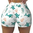 thumbnail image 2 of Picia Turtles And Seahorses Printed Workout Shorts for Women Seamless Scrunch Butt Lifting High Waisted Yoga Gym Booty Running Moisture-wicking Short Pants-X-Large, 2 of 9
