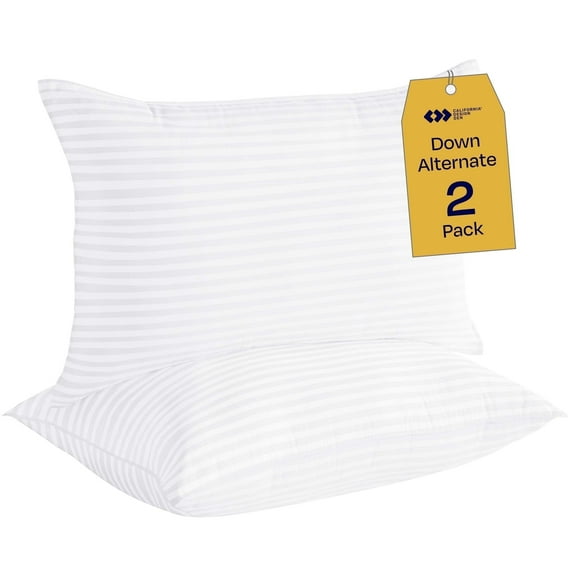 California Design Den 2-Pack Comfort Bed Pillows Standard size set of 2 for Sleeping, Pillows, for Back, Stomach or Side Sleepers, 20 x 26 Inches