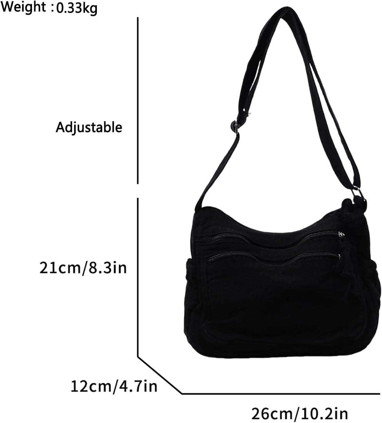 Canvas Crossbody Bags for Women Men Tote Shoulder Purses with Zipper Pockets Women's Messenger Handbags Purse
