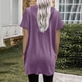 thumbnail image 7 of GigrtiJin Womens Short Sleeved Hoodies Solid Hooded Drawstring Sweatshirt Loose Casual Pullover Tops with Pocket, 7 of 7