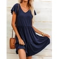 thumbnail image 3 of Zeagoo Short Sleeve Tiered Swing Dress with Pockets Summer Casual Ruffled Dress Cap Sleeve Dresses Flowy Beach Dress, 3 of 6