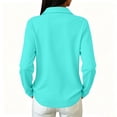 thumbnail image 5 of UDAUDU Polo Shirts for Women Long Sleeve Collared Golf Shirts Fall Fashion | 3 Button Lapel Work Blouses, Dressy Business Casual Office Tops, Restaurant Service Hospitality Uniforms Turquoise L, 5 of 8