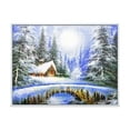 thumbnail image 3 of Designart Winter Bridge In Christmas Village Traditional Floating Frame Wall Art, 3 of 4