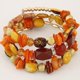thumbnail image 1 of Nvzi Pulseras de cuentas irregulares con dijes de flores y envoltura multicapa de estilo retro de verano, joyería étnica - naranja, 1 of 4