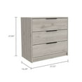 thumbnail image 5 of TUHOME FURNITURE TUHOME Kaia 27-inch Tall 3 Drawer Dresser with Metal Hardware Dark Brown, 5 of 5