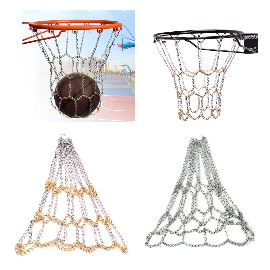 SIEYIO Heavy Duty Metal Chain Basketball Net Outdoor Goal Basketball Net for Most Standard Hoops Basketball Targets Net