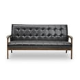 thumbnail image 2 of Baxton Studio Mid Century Faux Leather Sofa, Kids, Brown, 2 of 4