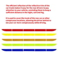 thumbnail image 2 of fastboy 5pcs/set Car Warning Stciker Reflective Trunk Stripe Self Adhesive Universal Car Rear Reflector, Yellow, 2 of 7