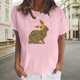thumbnail image 2 of Camiseta de manga corta de verano de Pascua con cuello redondo suelto informal estampado para mujer Fridja  bn1276, 2 of 5