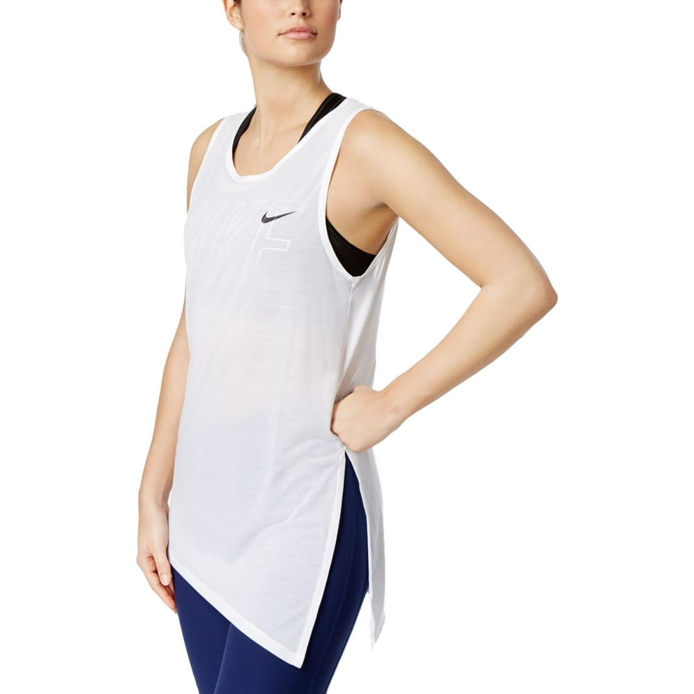 Nike Nike Womens Mesh Inset Sleevless Tank Top White S