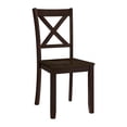 thumbnail image 6 of ROME + OAK X-Back Farmhouse Wooden Kitchen Dining Chair in Dark Brown, Set of 2, 6 of 10