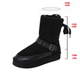 thumbnail image 5 of Platform Snow Boots for Women Stitching Suede High Top Lace up Buckle Strap Warm Furry Lined Winter Booties B 8, 5 of 8