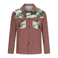 thumbnail image 4 of BiZtdJrK Men's Camo Work Shirts Long Sleeve Button Down Cargo Shirt Jacket with Two Pockets Outdoor Fishing Camping Tops, Pink, XL,, 4 of 6