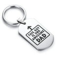 thumbnail image 1 of Stainless Steel Awesome Dad Dog Tag Keychain Circle Ring, 1 of 2