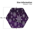 thumbnail image 3 of Disketp Snowflake Gradient Purple Funny Coasters,6 Pcs Leather Coasters With Holder, Perfect Housewarming Hostess Gifts,Protect Furniture From Water Marks Scratch And Damage, 3 of 9