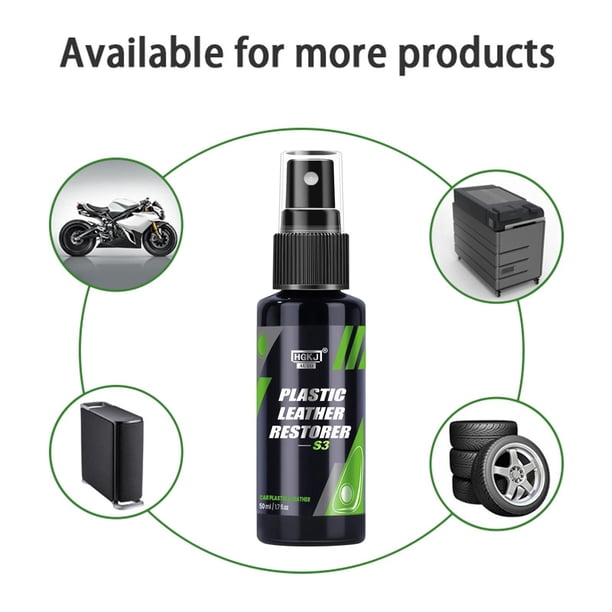 Limpiador de renovación de cuero y plástico Limpiador multiusos en para interiores Limpiador de renovación de fórmula premium , 50ml 50 ml un Baoblaze Agente de pulido de automóviles
