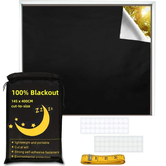 157" x 57" Blackout Shades for Bedroom, Portable DIY Blackout Blinds with Stickers and Tabs, Temporary Blackout Shades,No Drill Window Shades Blackout Blinds for Baby Nursery, Travel, Dorm Room
