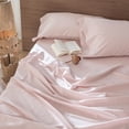 thumbnail image 4 of MooMee Flat Sheet Only 100% Washed Cotton Linen Like Textured Breathable Lightweight (Greyish Pink, Queen 90" x 102"), 4 of 5