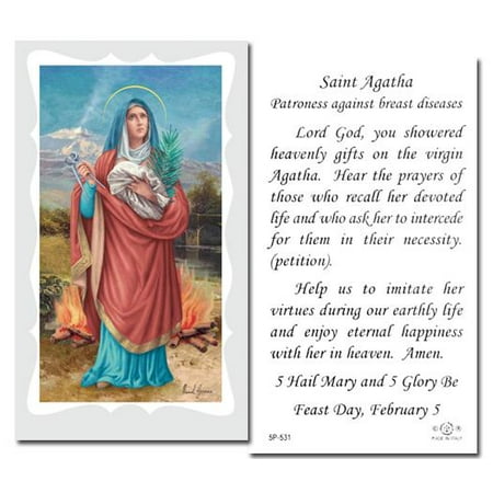 

Saint Agatha Catholic Prayer Holy Card with Prayer on Back Pack of 100