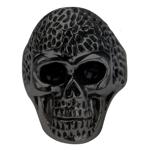 Inox Men's Stainless Steel Black Skull Dotted Head Ring Size 13 FR8555K-13 by