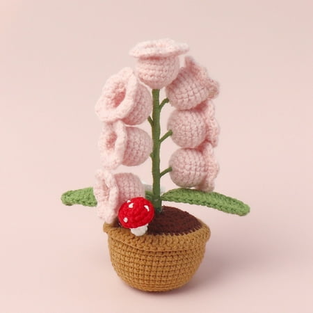 

Lily Of The Valley Night Light Woven Ornaments Table Lamp Lily Of The Valley Wool Desktop Small Potted Decoration Creative Eternal Flower Ornaments Home Essentials