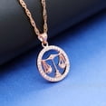 thumbnail image 6 of Uloveido Libra Constellation Necklace Rose Gold Balance Shape Cubic Zirconia 12 Zodiac Constellation Pendant Jewelry Necklace Birthday September 23rd to October 23rd Gift N1047-Libra, 6 of 6