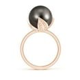 thumbnail image 2 of Angara Trillium Tahitian Cultured Pearl Solitaire Ring in 14K Rose Gold for Women | June Birthstone Jewelry for Her, 2 of 8