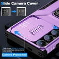 thumbnail image 4 of Phone Case for Samsung Galaxy S23 Ultra Case with Sliding Camera Cover, with 360° + 100° Free Rotation Metal Finger Ring Bracket, Fit Magnet Car Mount, 2 In 1 Case Cover for Galaxy S23 Ultra, Purple, 4 of 8