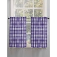 thumbnail image 5 of Purple Plaid 2 Panel Kitchen Curtains for Windows, Modern Art Checkered Farmhouse Bathroom Privacy Curtain, Home Décor Window Treatment for Bedroom/Living Room 55"x45", 5 of 6