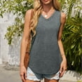 thumbnail image 5 of ZyeKqe Womens V Neck Tank Tops Dressy Casual Sleeveless Shirts Loose Fitted Tee Top Blouses, 5 of 8