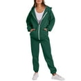 thumbnail image 1 of UAMVSH Sweatsuits Women 2 Piece Outfit Zip Up Jacket Jogger Pants Matching Set Oversized Hooded Sweatshirt Lounge Set with Pockets, 1 of 7