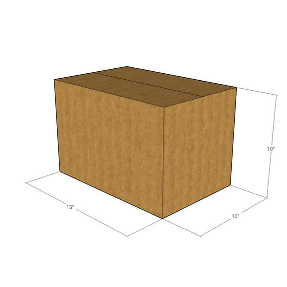 15x10x10 Kraft Brown Corrugated Shipping Boxes, 32 ECT Single-Wall, Qty 150