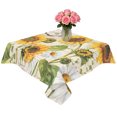 thumbnail image 2 of Sunflower Farmhouse Table Cloth Waterproof Tablecloths, Spring Summer Retro Floral Butterflies Tablecloth Dining Table Cover for Kitchen Party Tabletop Outdoor, Square Tablecloth 54x54 Inch, 2 of 9