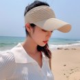 thumbnail image 3 of Women's Sun Visor Hat, Open Top Breathable Sports Cap for Summer Outdoor Activities, UV Protection Wide Brim Sun Hat for Golf and Tennis Beige, 3 of 4