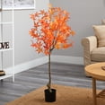 thumbnail image 3 of 4" Artificial Maple Artificial Tree in Natural Plastic Pot, by Nearly Natural, 3 of 4