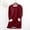 Red, variant on Women's Winter Warm Sherpa Lined Fleece Crewneck Sweatshirt Pullover Loungewear Tunic Tops
