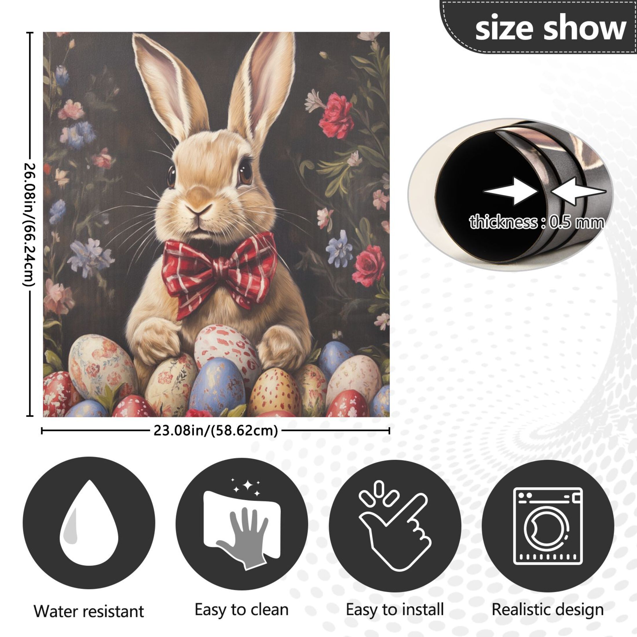 Dishwasher Magnetic Sticker 23x26 Inch Refrigerator Magnetic Sticker Washing Machine Magnetic Sticker Kitchen Panel Magnetic Sticker Home Decor Easter Brown Rabbit