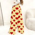 thumbnail image 5 of Womens Sweatpants Plush Flannel Fuzzy Heart Print Elastic Lounge Wide Leg Sweatpants Women Pink 2Xl, 5 of 8
